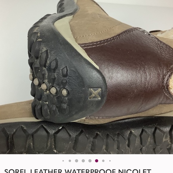 SOREL LEATHER WATERPROOF NICOLET THINSULATE WINTER BOOTS 7.5-8 - Picture 10 of 10